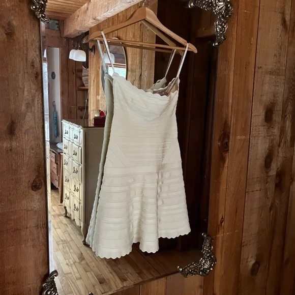 Herve Leger A-Line Phoebe Scalloped Dress - Picture 4 of 12